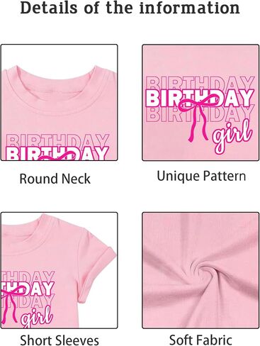 Birthday Girl Shirt Toddler Kid 4th 5th 6th 7th 8th 9th 10th 11th 12th Girls Birthday Tshirts Short Sleeve Tees in Kuwait