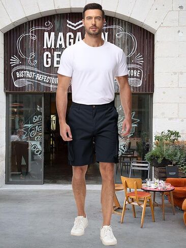Men's Summer Breathable Cargo Shorts Loose Casual Elastic Waist Multi-Pocket Shorts in Saudi Arabia