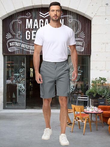 Men's Summer Breathable Cargo Shorts Loose Casual Elastic Waist Multi-Pocket Shorts in Saudi Arabia