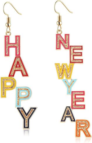 ANGLESJELL Christmas Earrings for Women Xmas JOY Earrings Happy New Year Earrings Sparkly Holiday Drop Dangle Earrings Holiday Festive Party Jewelry Gifts in Saudi Arabia