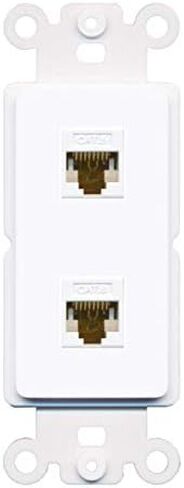 RiteAV 2 Port Cat6 Wall Plate Insert White in Saudi Arabia