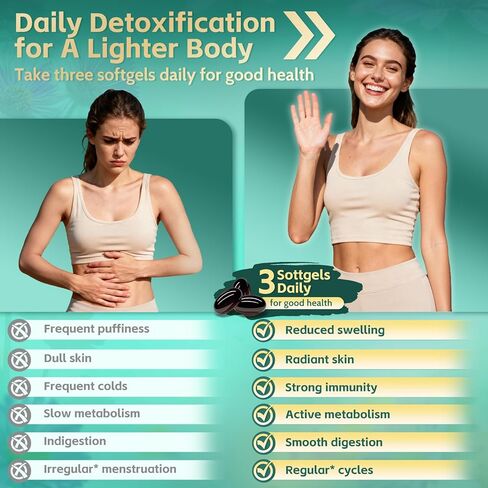 مكملات التصريف اللمفاوي الشحمي 21 في 1، كمية تكفي 100 يوم، 6000 مجم دعم النظام الليمفاوي للنساء والرجال الذين يعانون من الإشنسا والهندباء والأرقطيون والبروميلين والآذريون والكركم والمزيد، 300 كبسولة هلامية in Kuwait