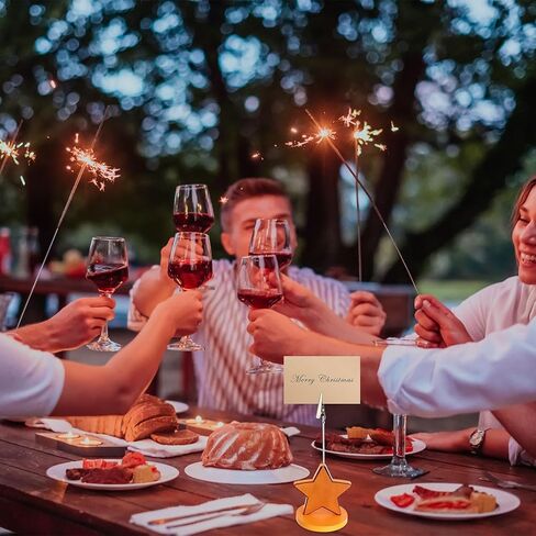 28 Pcs Christmas Wood Place Card Holders Stand with Alligator Clip for Photos Christmas Table Number Holder Santa Snowman Elk Number Name Photo Clip Holder for Xmas Party Table Decoration in Kuwait