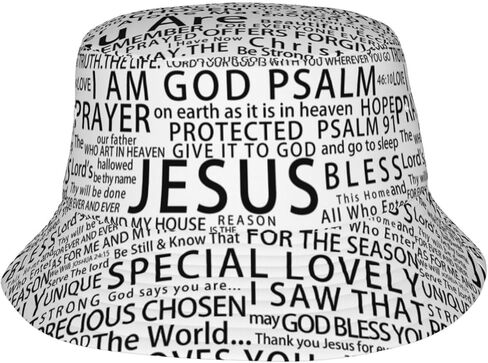Jesus Bucket Hat Christian Hats Religious Fisherman Cap Christ Hats Travel Beach Sun Hat for Women Men in Saudi Arabia
