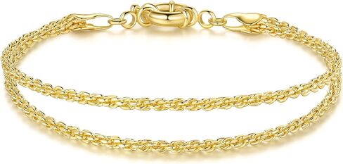 Gold Bracelets For Women 14K Gold Bracelet For Women Layered Bracelet For Womens Beauty In Simplicity Understated Handmade Rope Bracelets For Womens 6.7/7.5/8.3 Inches in Saudi Arabia