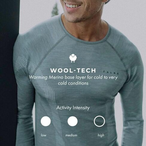 FALKE Men's Wool Tech. Base Layer Top, 1 Piece in Saudi Arabia