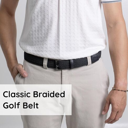 Mens Braided Stretch Belt – Adjustable Woven Golf Belt for Casual, Work, and Active Wear in Kuwait