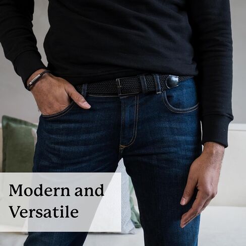Mens Braided Stretch Belt – Adjustable Woven Golf Belt for Casual, Work, and Active Wear in Kuwait