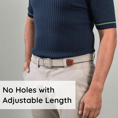 Mens Braided Stretch Belt – Adjustable Reversible Woven Golf Belt for Casual, Work, and Active Wear in Kuwait