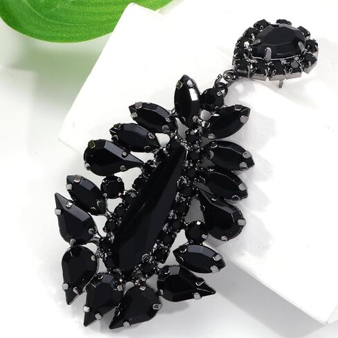 Large Rhinestone Chandelier Earrings for Women - Statement Teardrop Crystal Bridal Earrings Trendy Formal Prom Wedding Jewelry Gifts in Saudi Arabia