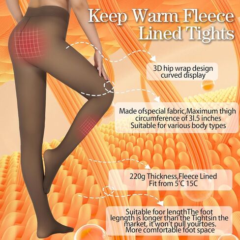 Fleece Lined Tights Women,Warm Pantyhose leggings Women,Fake Translucent Thermal Tights for Winter in Saudi Arabia
