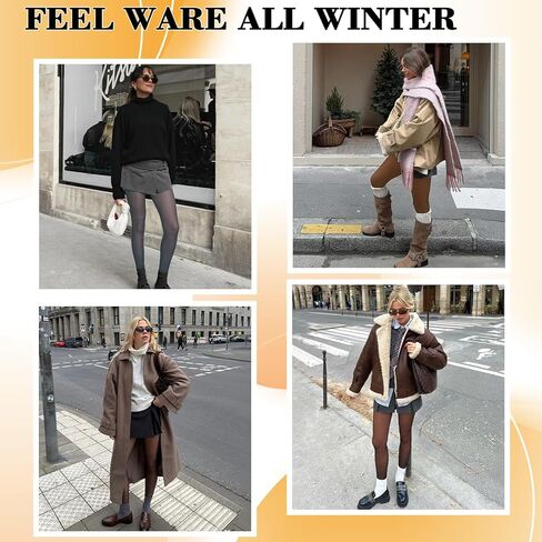 Fleece Lined Tights Women,Warm Pantyhose leggings Women,Fake Translucent Thermal Tights for Winter in Saudi Arabia
