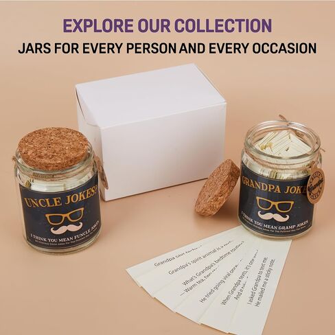 Grandpa Gifts, Gifts for Grandpa, Birthday, Christmas, Fathers Day Gift From Grandkids, Decorative Glass Jar with 90 Jokes in Kuwait