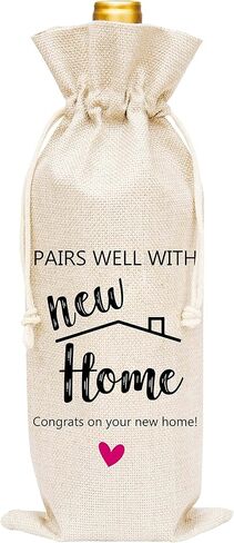 Housewarming Wine Gift Bags, New Home Wine Bag For Friends, Client Gift From Realtors, 1 Pc Wine Bag (A47) in Saudi Arabia