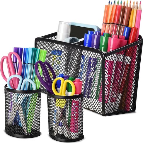 BEYGORM Magnetic Dry Erase Marker Holder, Mesh Pen Holder for Whiteboard and Refrigerator, Locker Accessories, Strong Magnetic Basket for School Locker Organizer, Pencil Holder for Office Classroom in Kuwait