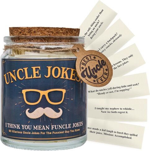 Grandpa Gifts, Gifts for Grandpa, Birthday, Christmas, Fathers Day Gift From Grandkids, Decorative Glass Jar with 90 Jokes in Kuwait