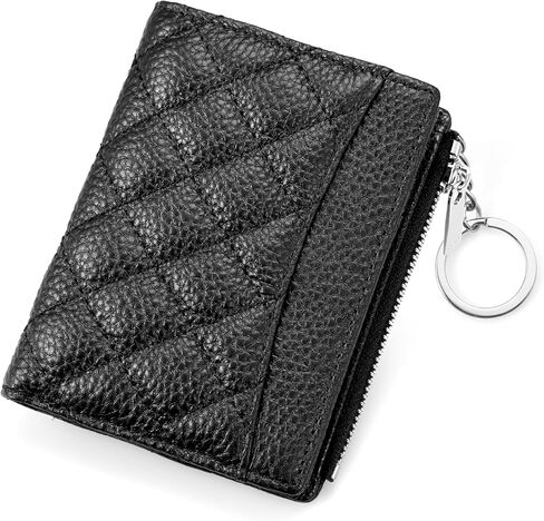befen Genuine Leather Small RFID Bifold Wallet Women with Zipper Pocket Keychain Metallic Gold Wallet Purse for Women in Saudi Arabia