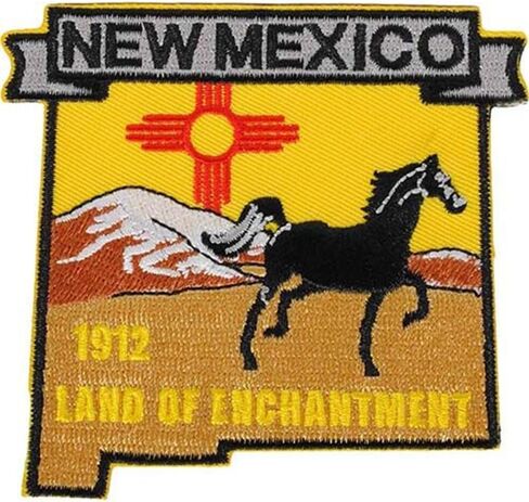 New Mexico State Shaped Map Embroidered Patch, with Iron-On Adhesive in Saudi Arabia