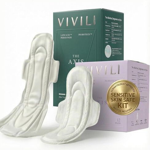pH 4.5 Postpartum & Overnight Pads (XXL 16.5" / 42cm) - 17x Drier Than Organic Cotton. 100% Bio-Silk PLA for Sensitive Skin, Zero Re-Wet Max Absorbency with Wings (28 Count) in Saudi Arabia