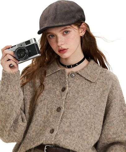 Clakllie Polyester Suede Newsboy Flat Cap Vintage Ivy Cabbie Caps Classic Irish Newsies Gatsby Hat Golf Hunting Gatsby Hat in Saudi Arabia