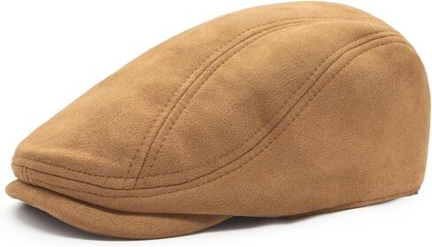 YAMEIZE Retro Suede Newsboy Hats for Men Women Beret Ivy Flat Cap Adjustable Winter Caps Trendy in Saudi Arabia