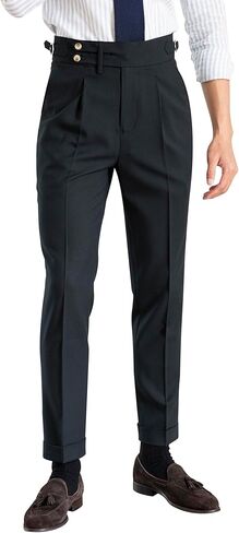 Men's Classic Gurkha Naples Italian Old Money Style No Belt Required Dress Pants in Saudi Arabia