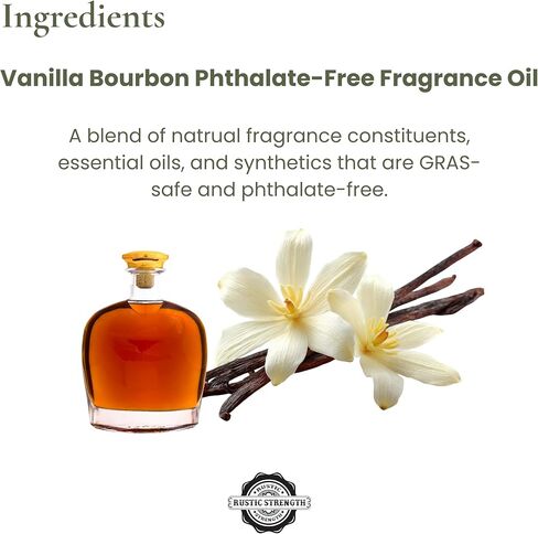 زيت عطري خالٍ من الفثالات بقوة ريفية، بوربون الفانيليا، غير سام، متوافق مع الدعامة 65، آمن للمنزل والغسيل والاستخدام الشخصي، 1 أونصة in Kuwait