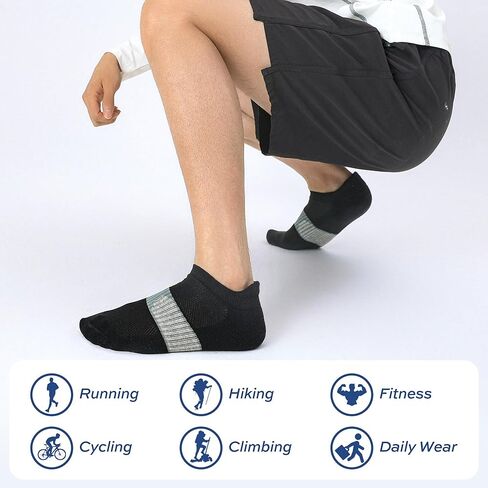 Ankle Running Socks for Men with Cushion 5 Pack Mens Athletic Cushioned Low Cut Cotton Short Sports Socks in Saudi Arabia