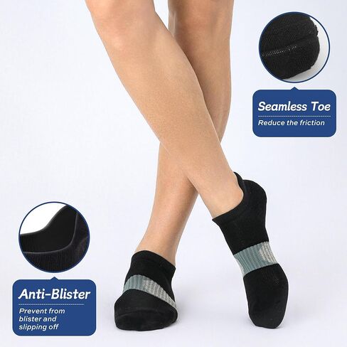 Ankle Running Socks for Men with Cushion 5 Pack Mens Athletic Cushioned Low Cut Cotton Short Sports Socks in Saudi Arabia