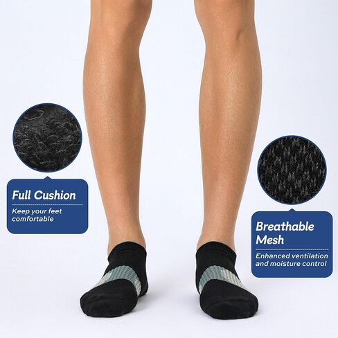 Ankle Running Socks for Men with Cushion 5 Pack Mens Athletic Cushioned Low Cut Cotton Short Sports Socks in Saudi Arabia
