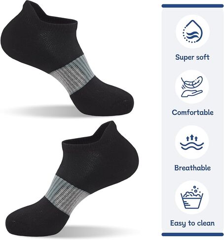Ankle Running Socks for Men with Cushion 5 Pack Mens Athletic Cushioned Low Cut Cotton Short Sports Socks in Saudi Arabia