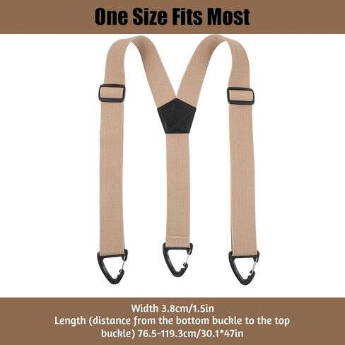 Hidden Suspenders for Men, 1.5" Y-Back Belt Loop Suspenders Design Under Clothes with 3 Snap Loop Clips Wide Elastic Under Clothing Suspender for Suits Jeans in Saudi Arabia