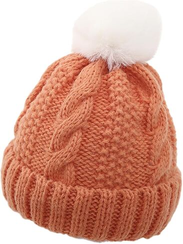 Toddler Boys Girls Warm Beanie Winter Hat for Kids Cozy Kint Pom Pom Beanies in Saudi Arabia