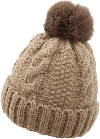 Toddler Boys Girls Warm Beanie Winter Hat for Kids Cozy Kint Pom Pom Beanies in Saudi Arabia