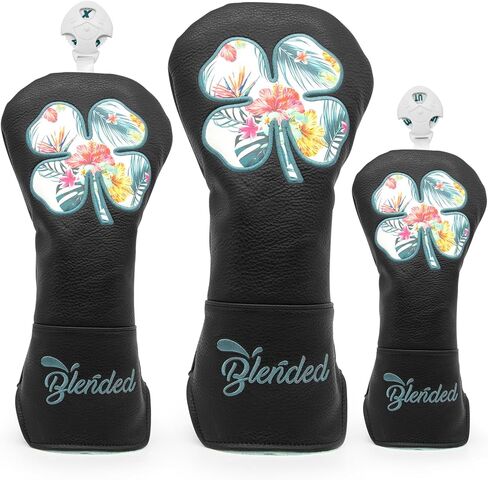 Golf Club Covers White Lucky Clover Golf Head Covers Driver Covers Fariway Wood Headcover Hybrid Covers Leather Golf Headcover with Number Tag for All Brand in Kuwait