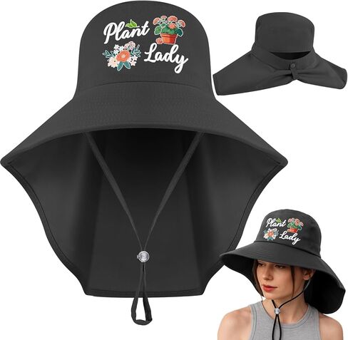 Garden Hair Don't Care Hats for Women Sun Protection Wide Brim Cooling Adjustable Washable Cotton Embroidered Hat with Neck Flap for Gardening, Beach, Fishing, Hiking, Outdoors Beige in Saudi Arabia
