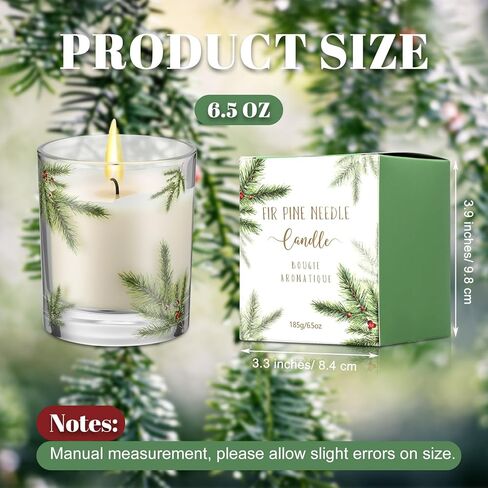 Nuanchu 4 Pack Christmas Fir Pine Needle Candle 6.5 oz Christmas Scented Candles Gifts with Fir Pine Needle Design Xmas Home Decor for Women and Men in Saudi Arabia