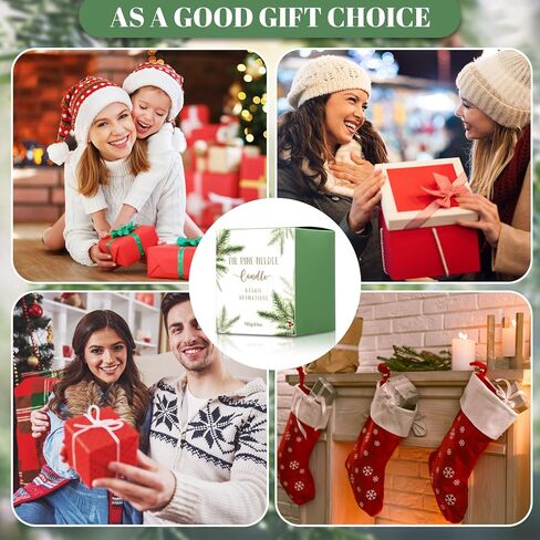 Nuanchu 4 Pack Christmas Fir Pine Needle Candle 6.5 oz Christmas Scented Candles Gifts with Fir Pine Needle Design Xmas Home Decor for Women and Men in Saudi Arabia