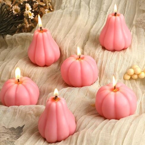 MTLEE 6 Pcs Fall Pumpkin Candles Pastel Halloween Soy Wax Candles Autumn Little Pumpkin Baby Shower Favors with Gift Box Thanksgiving Autumn Centerpieces for Fall Wedding Birthday Decorations(Orange) in Saudi Arabia