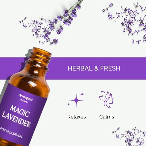 Magic Lavender Essential Oil Diffuser Blend by Aromafume | 1 x 30ml / 1 fl oz | Herbal & Fresh Scent for Relaxation & Meditation Bliss | Calming Aromatherapy Oil | Vegan & Cruelty-Free in Saudi Arabia