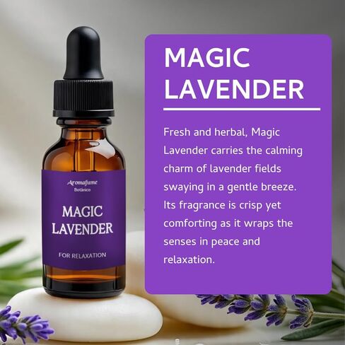 Magic Lavender Essential Oil Diffuser Blend by Aromafume | 1 x 30ml / 1 fl oz | Herbal & Fresh Scent for Relaxation & Meditation Bliss | Calming Aromatherapy Oil | Vegan & Cruelty-Free in Saudi Arabia
