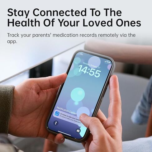موزع حبوب الدواء الذكي VEXA VitaPal 7 مع تنبيهات التطبيق، منظم السفر المحمول والتذكيرات الصوتية القابلة للبرمجة للأجهزة اللوحية والكبسولات والفيتامينات وإدارة الأدوية in Kuwait
