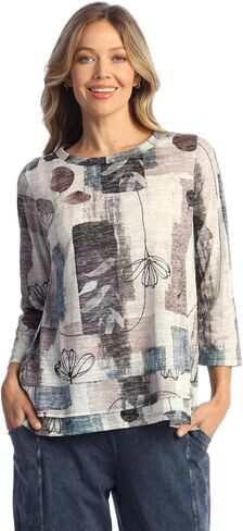 Jess & Jane Women's Burnout Overlap Hem Top - AJ6 in Saudi Arabia
