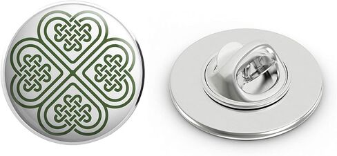 Celtic Knot Four Leaf Clover Round Metal 0.75" Lapel Pin Hat Shirt Pin Tie Tack Pinback in Saudi Arabia