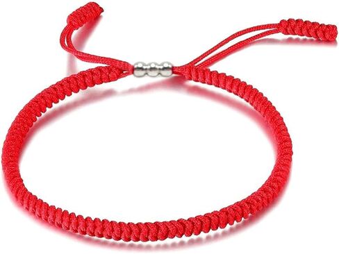 سوار LAMIBEE Red Lucky، سوار أحمر للحماية، خيط حبل مضفر يدوياً باللون الأحمر، سوار سيرفر، سوار لف المعصم، سوار حبل سلسلة له، النساء والرجال in Kuwait