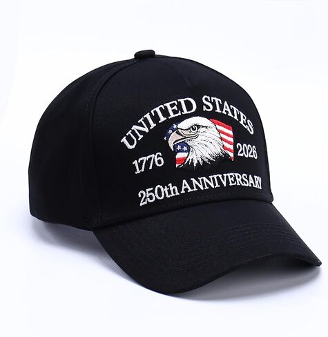250th Anniversary Patriotic Baseball Cap (1776-2026) Embroidered USA Hat, Adjustable Unisex Bicentennial Gift in Saudi Arabia