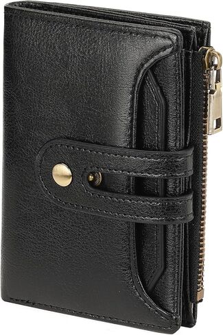 GOIACII Small Wallet Women Rfid Blocking Genuine Leather Compact Bifold Card Holder for Women with Zipper Coin Pocket 2 ID Windows in Saudi Arabia