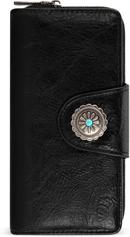 Montana West Women's Wallets Western Sunflower Wallet Women Large Capacity Credit Card Wallet Ladies Female Bifold Clutch Wallets with ID Window and Coin Purse in Saudi Arabia