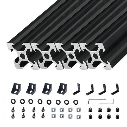 BELLA BAYS 2pcs 19.69 inch 500mm 2040 V Slot Aluminum Extrusion Profile European Standard Anodized Silver Extruded Linear Rail Guide Frame for 3D Printer Laser Engraving Machine CNC Workbench DIY in Saudi Arabia