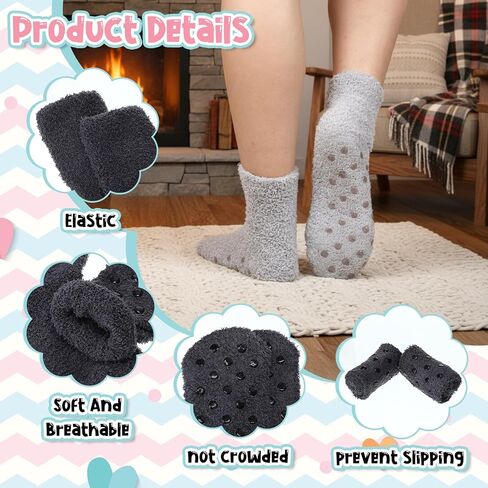 Liitrsh 30 Pack Women Fuzzy Socks Bulk with Grip Winter Warm Fluffy Non Slip Sleeping Sock for Christmas Indoor in Saudi Arabia